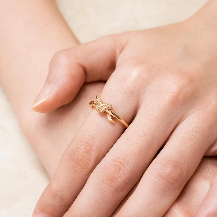 แหวน Tiffany & Co. Tiffany Knot Ring with Diamonds 18K Rose Gold Size 52# (Used) #vrti 0980