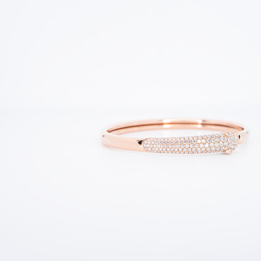 กำไลข้อมือ Cartier Panthere de Cartier bracelet, small model, half-paved 18K Rose Gold Size 17# (Used) #vrcaHIT 0992