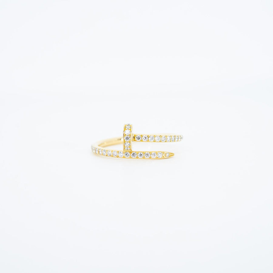 แหวน Cartier Juste un Clou ring, small model, diamonds 18K Yellow Gold Size 53# (Used) #vrcarimt 7487