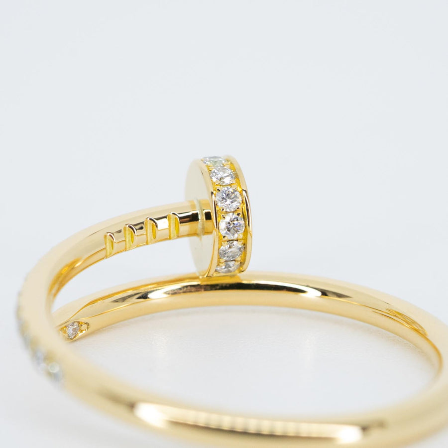 แหวน Cartier Juste un Clou ring, small model, diamonds 18K Yellow Gold Size 53# (Used) #vrcarimt 7487