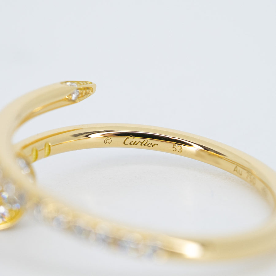 แหวน Cartier Juste un Clou ring, small model, diamonds 18K Yellow Gold Size 53# (Used) #vrcarimt 7487