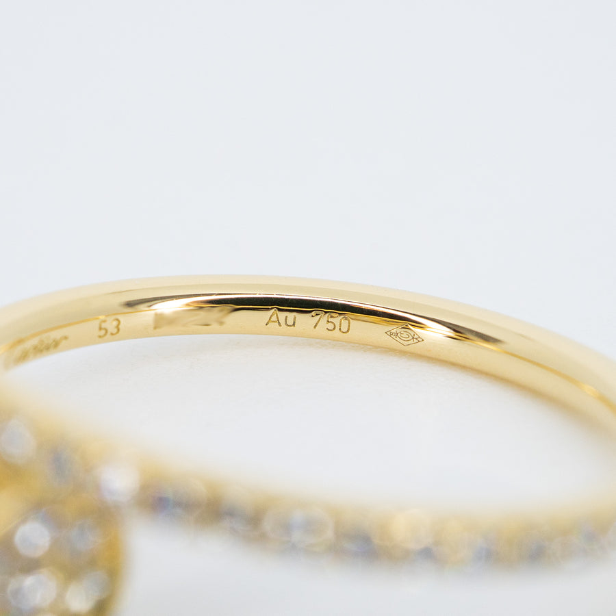 แหวน Cartier Juste un Clou ring, small model, diamonds 18K Yellow Gold Size 53# (Used) #vrcarimt 7487