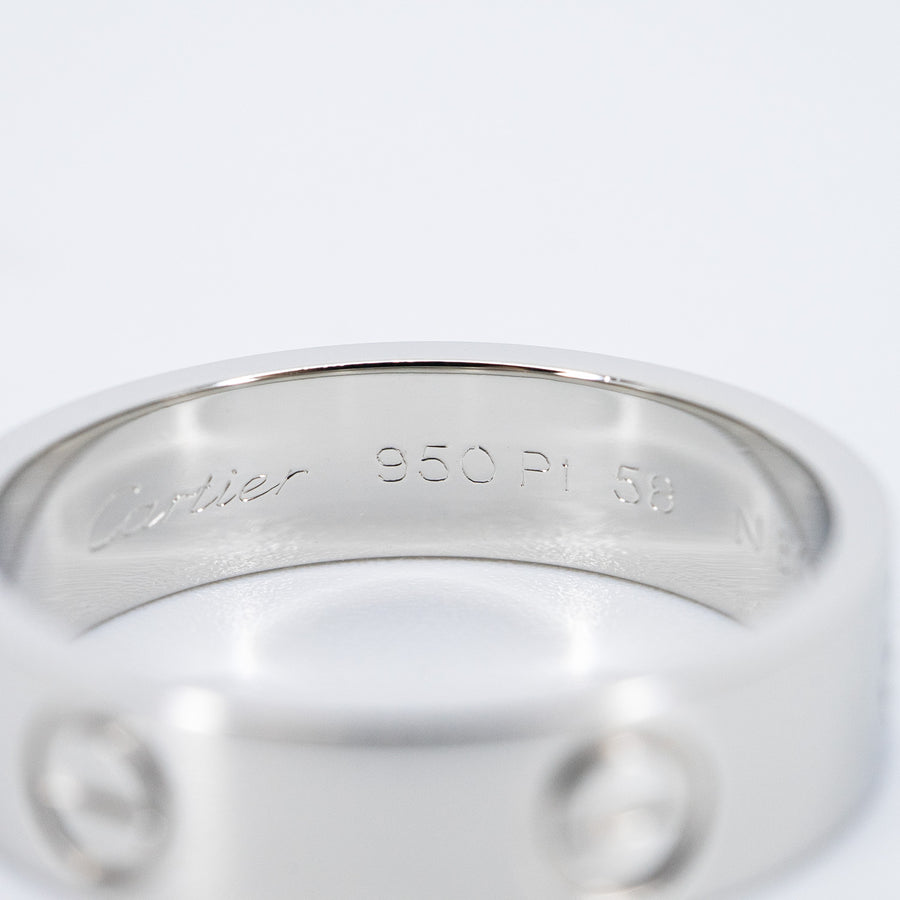 แหวน Cartier Love Ring Platinum950 Size 58# (Used) #vrca 0974