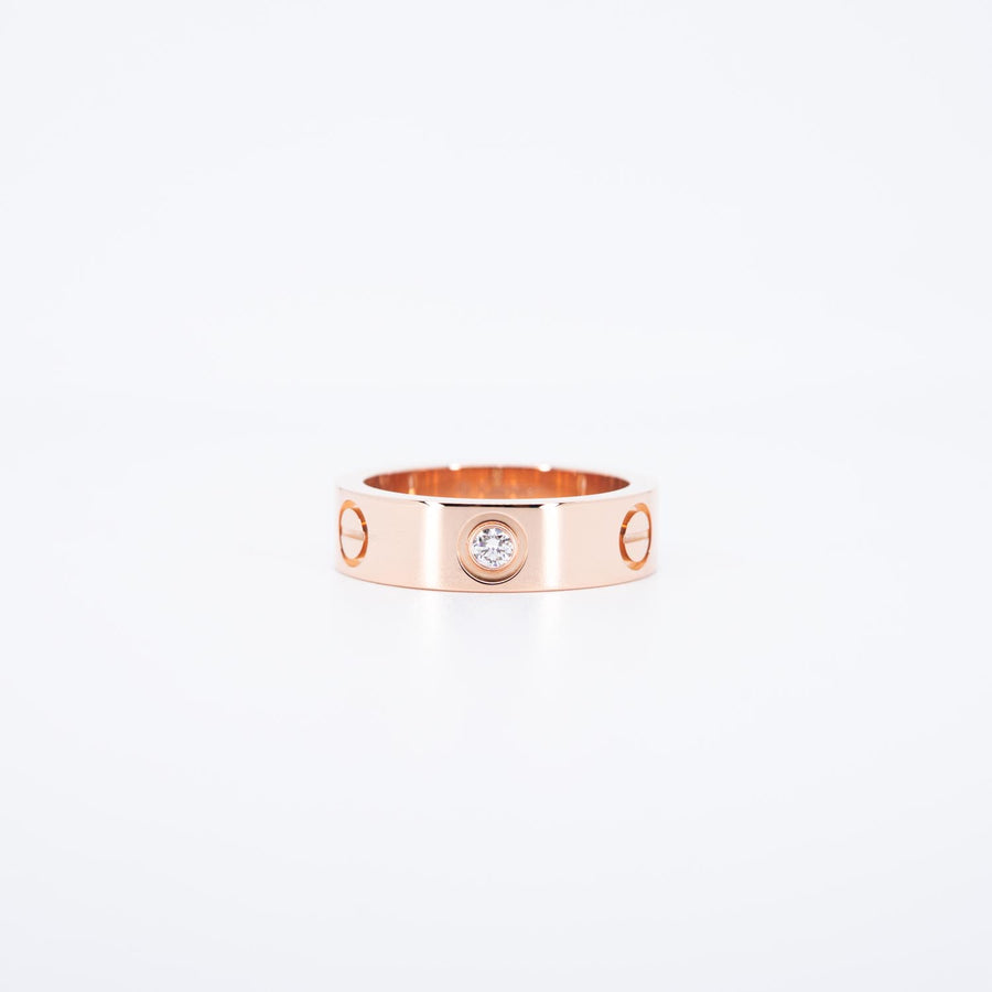 แหวน Cartier Love 3Diamonds Ring 18K Rose Gold Size 53# (Used) #vrcarimt 7499