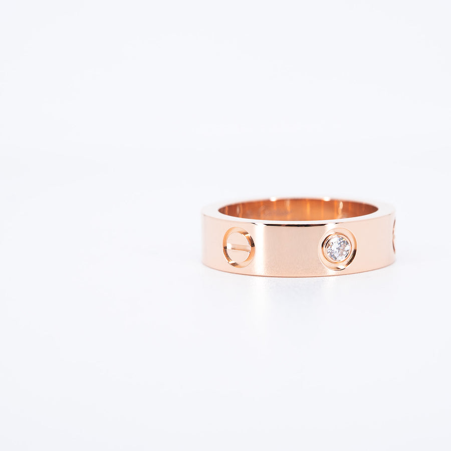 แหวน Cartier Love 3Diamonds Ring 18K Rose Gold Size 53# (Used) #vrcarimt 7499