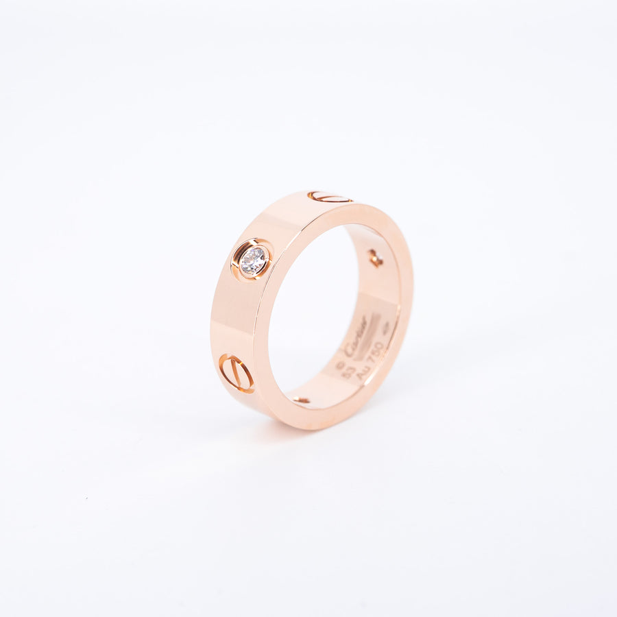 แหวน Cartier Love 3Diamonds Ring 18K Rose Gold Size 53# (Used) #vrcarimt 7499