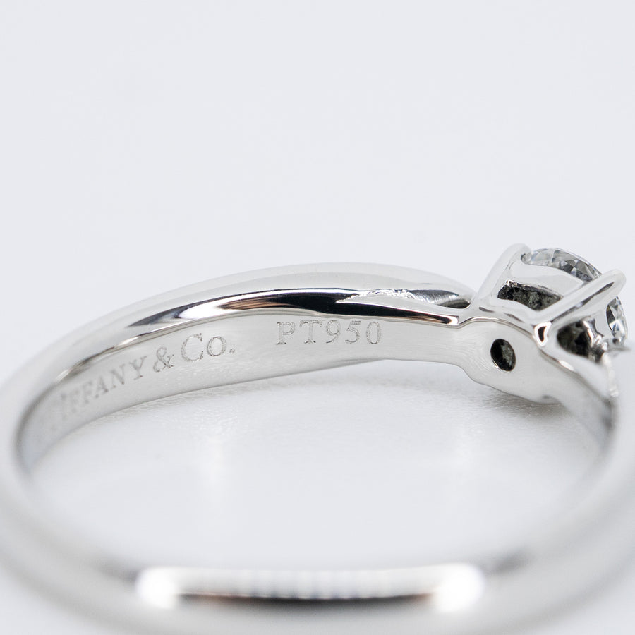 แหวน Tiffany & Co.Tiffany Harmony Solitaire ring 0.24 ct D IF Platinum950 Size 44# (Used) #vrti 0987