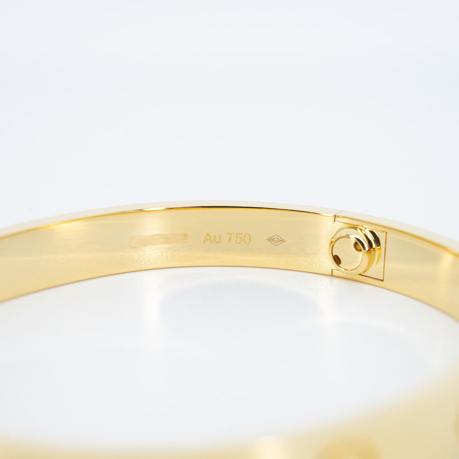กำไลข้อมือ Cartier Love Bracelet 18K Yellow Gold Size 16# (Used) #vrca 0981