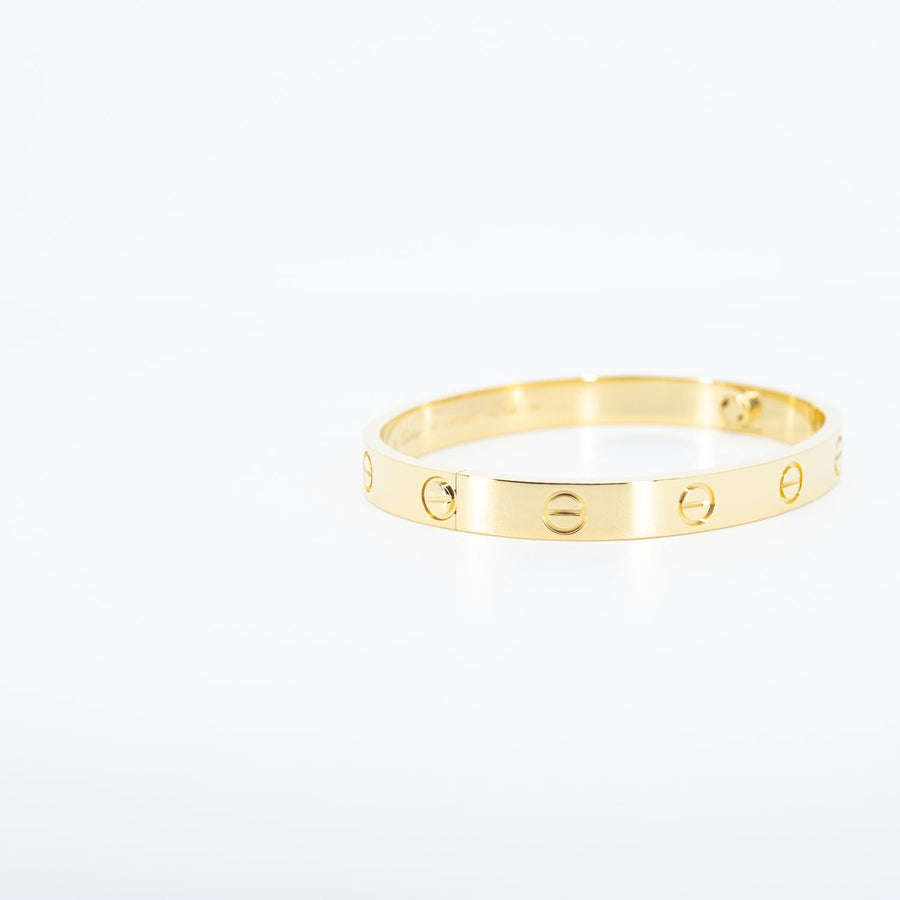 กำไลข้อมือ Cartier Love Bracelet 18K Yellow Gold Size 16# (Used) #vrca 0981