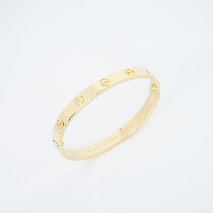 กำไลข้อมือ Cartier Love Bracelet 18K Yellow Gold Size 16# (Used) #vrca 0981