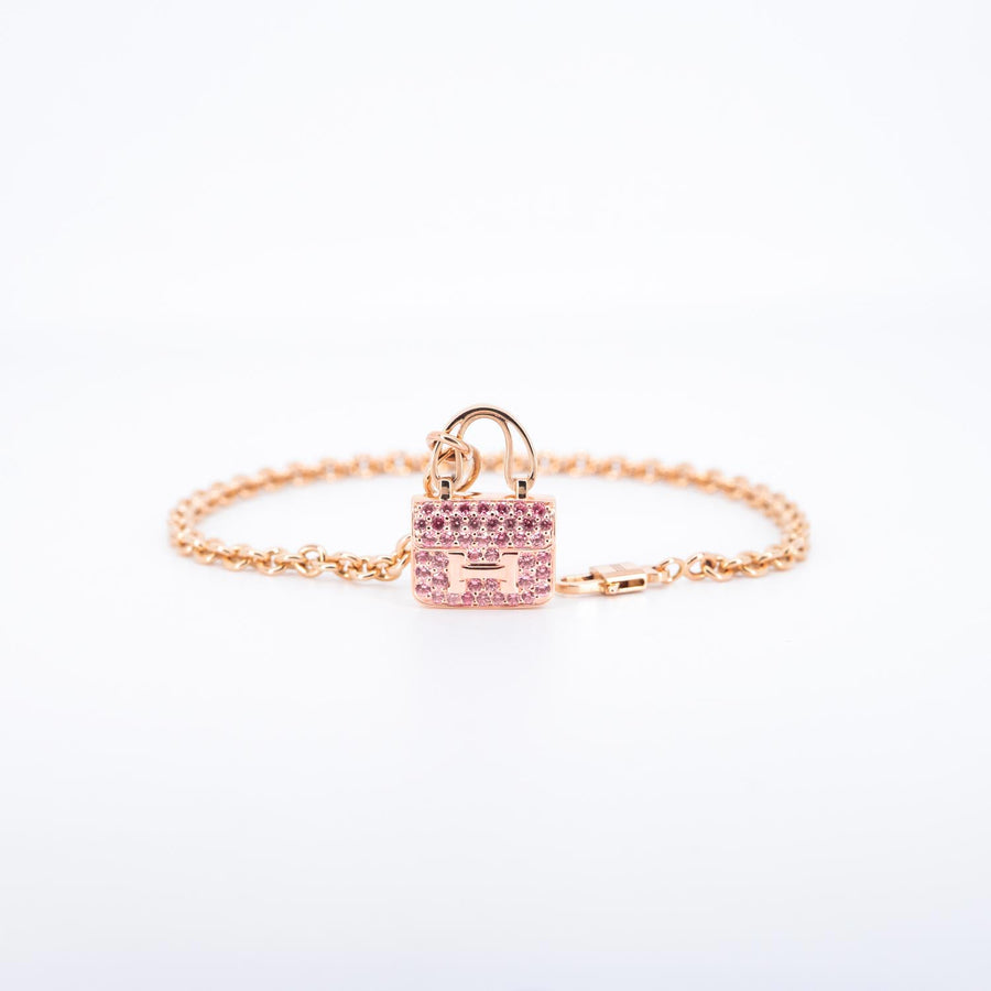 สร้อยข้อมือ Hermes Amulettes Constance bracelet 18K Rose Gold Size 16cm.# (Used) #vrhebimtHIT 7493