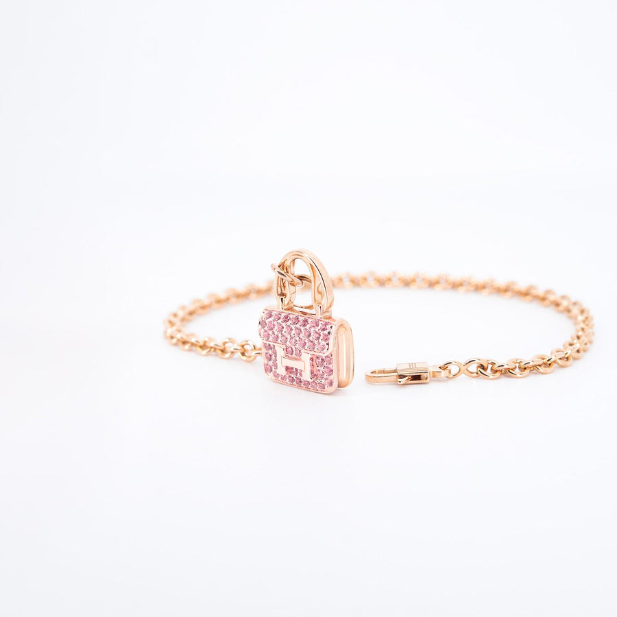 สร้อยข้อมือ Hermes Amulettes Constance bracelet 18K Rose Gold Size 16cm.# (Used) #vrhebimtHIT 7493