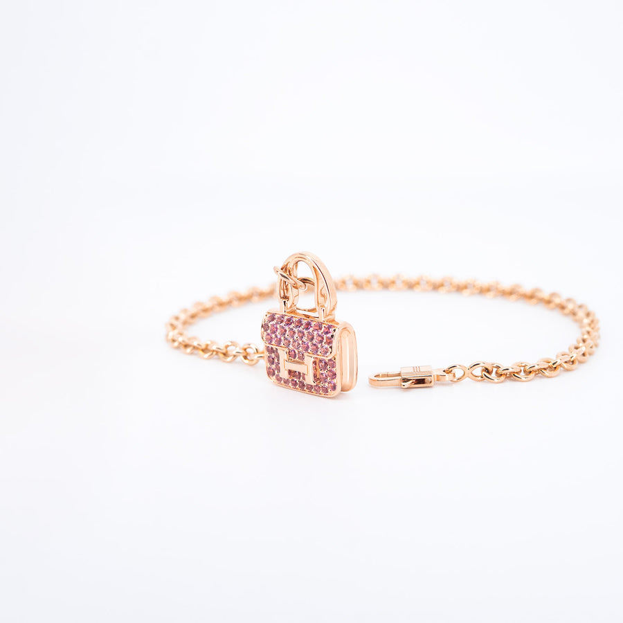 สร้อยข้อมือ Hermes Amulettes Constance bracelet 18K Rose Gold Size 16cm.# (Used) #vrhebimtHIT 7493