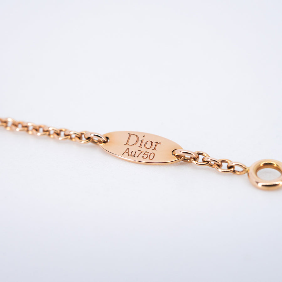 สร้อยข้อมือ Dior Rose Des Vents Bracelet with Onxy 18K Rose Gold Size 14.5-17cm.# (Used) #vrdibimt 7494