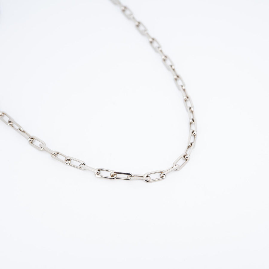 **Hold**สร้อยคอ Cartier Santos de Cartier necklace, chain, small model 18K White Gold Size 55.5cm.# (Used) #vrcanlimt 7505