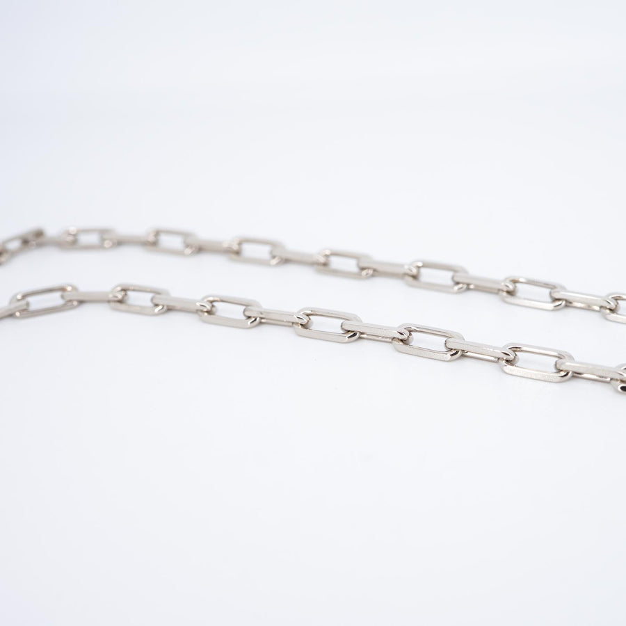 **Hold**สร้อยคอ Cartier Santos de Cartier necklace, chain, small model 18K White Gold Size 55.5cm.# (Used) #vrcanlimt 7505