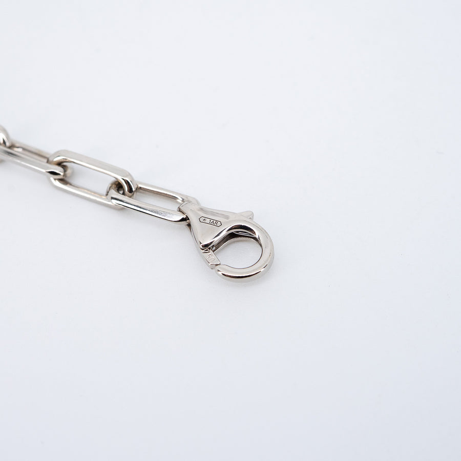 **Hold**สร้อยคอ Cartier Santos de Cartier necklace, chain, small model 18K White Gold Size 55.5cm.# (Used) #vrcanlimt 7505