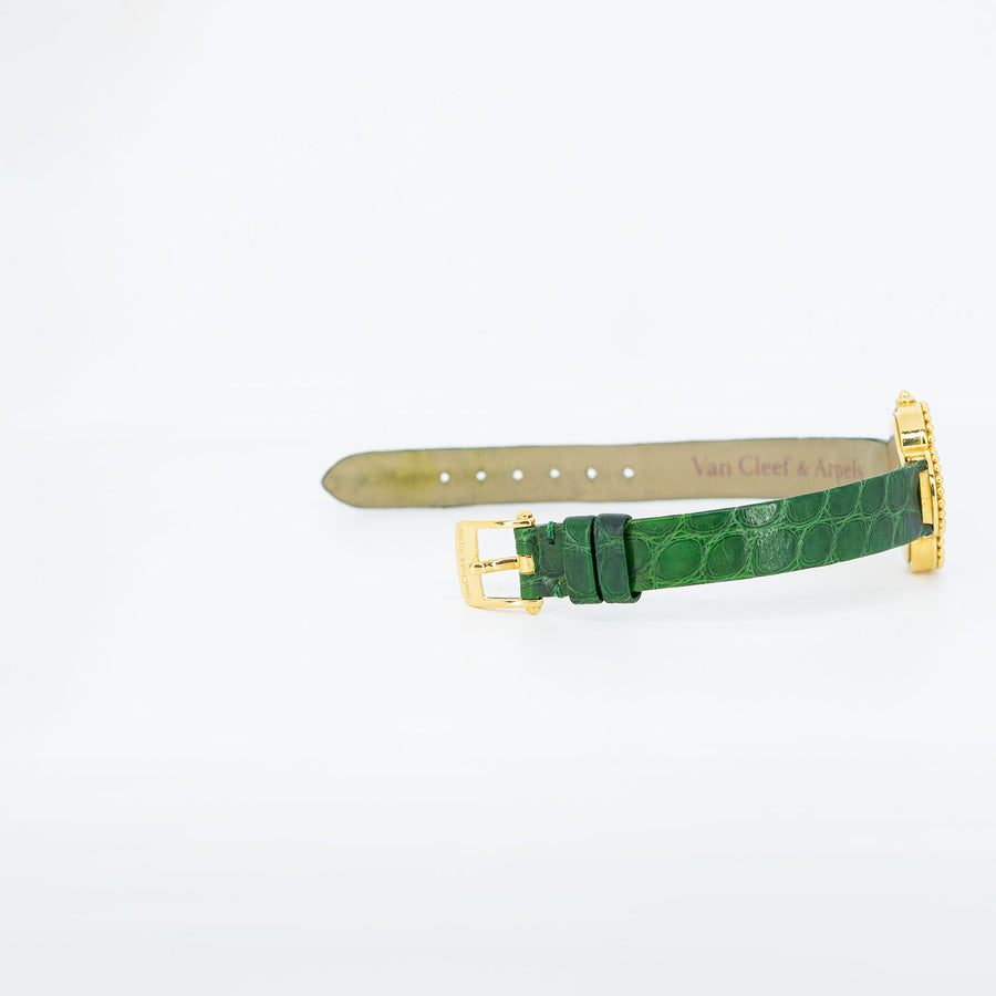 **hold k.aom**นาฬิกา Van Cleef & Arpels Alhambra Watch, Small Model, Mother-of-peal 18K Yellow Gold Size 26x26mm.# (Used) #vrvaw 7481