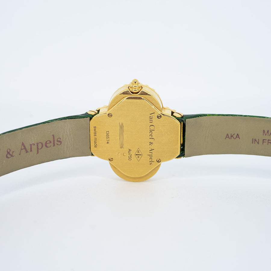 **hold k.aom**นาฬิกา Van Cleef & Arpels Alhambra Watch, Small Model, Mother-of-peal 18K Yellow Gold Size 26x26mm.# (Used) #vrvaw 7481