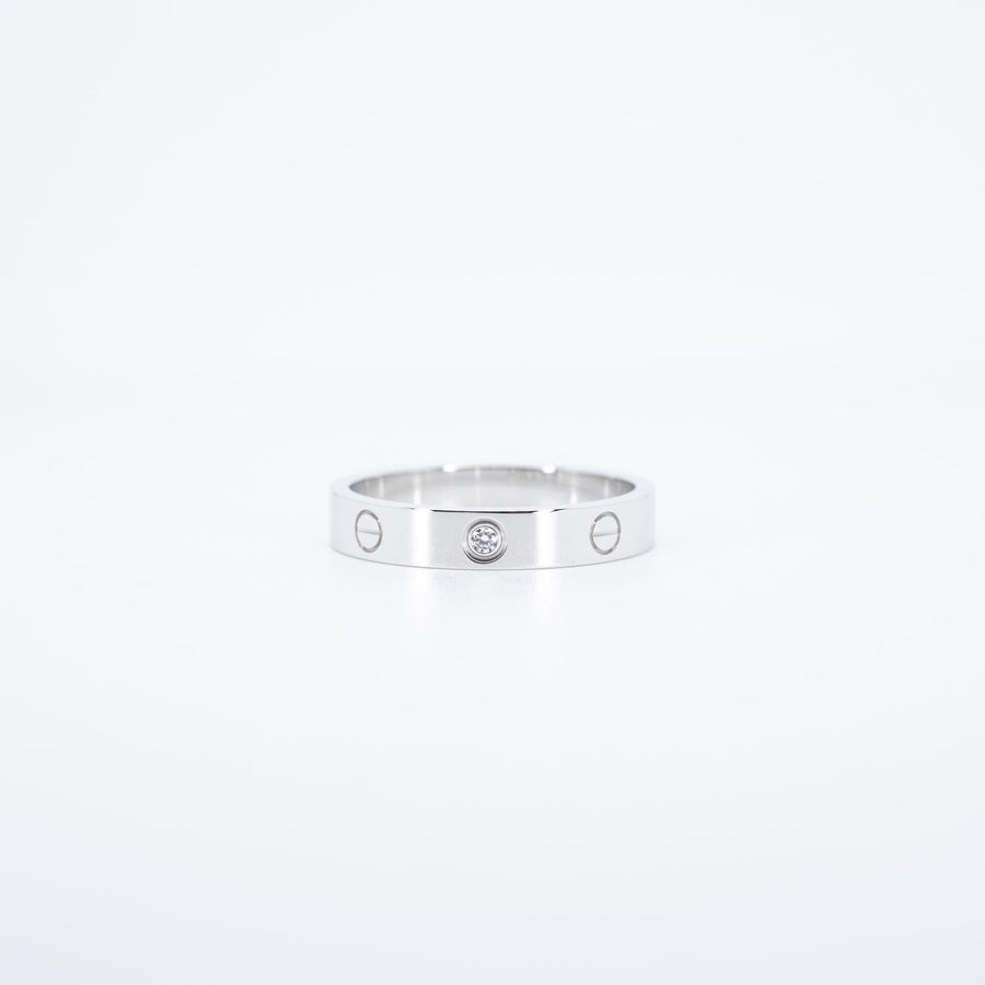 แหวน Cartier Love Ring Small Model 1Diamond 18K White Gold Size 62# (Used) #vrcarimt 7506