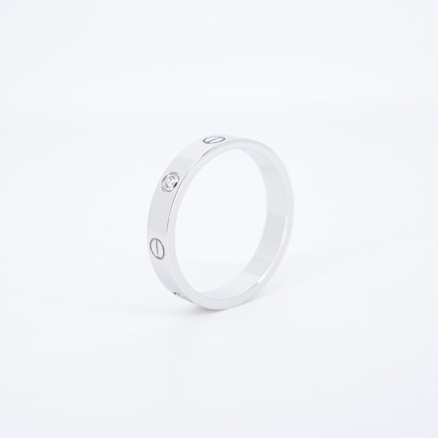 แหวน Cartier Love Ring Small Model 1Diamond 18K White Gold Size 62# (Used) #vrcarimt 7506