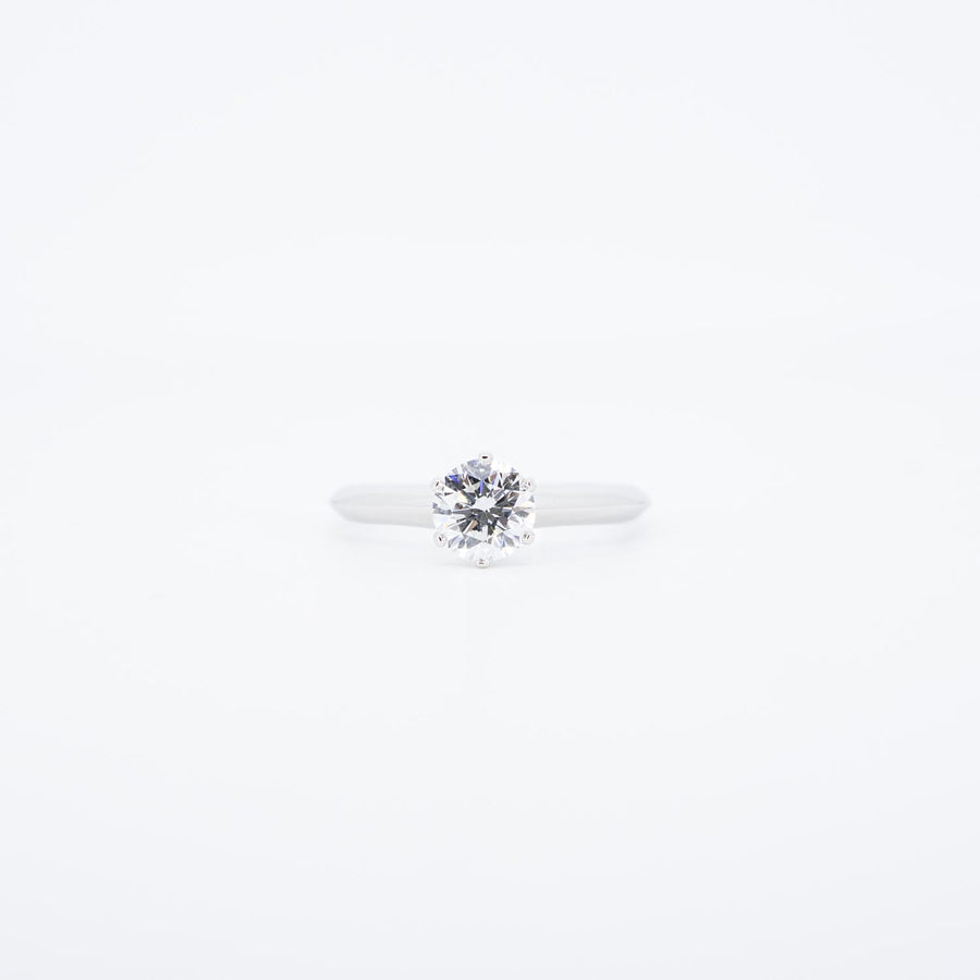 แหวน Tiffany &Co. The Tiffany Setting Solitaire Ring 0.76ct F VS1 (Resize) Platinum950 Size 52# (Used) #vrti 0990