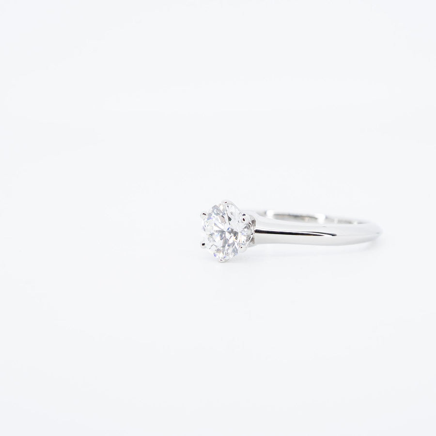 แหวน Tiffany &Co. The Tiffany Setting Solitaire Ring 0.76ct F VS1 (Resize) Platinum950 Size 52# (Used) #vrti 0990
