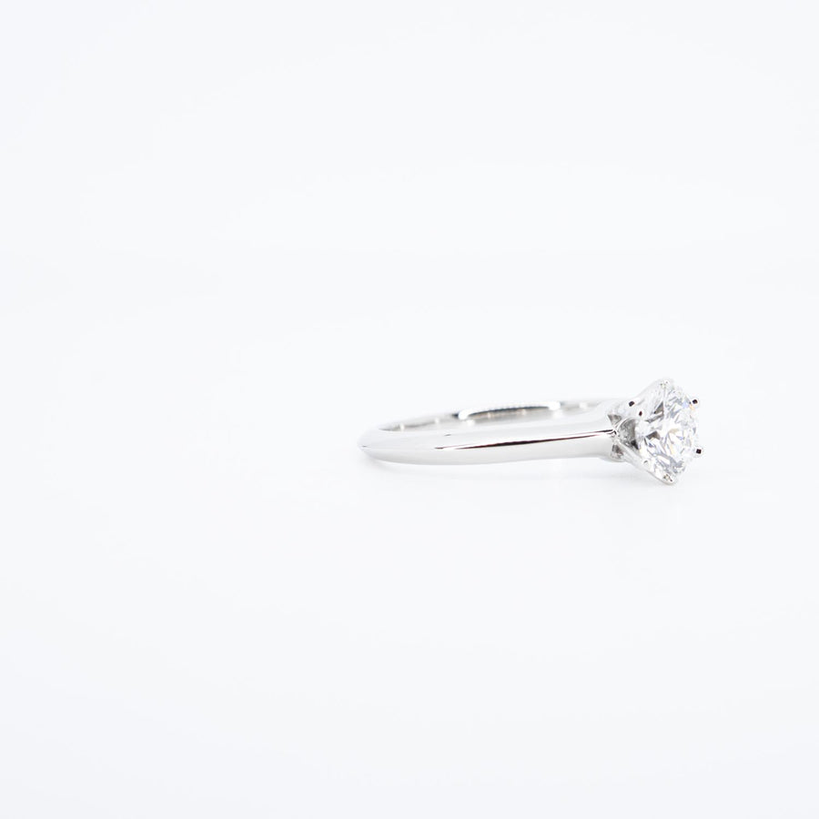 แหวน Tiffany &Co. The Tiffany Setting Solitaire Ring 0.76ct F VS1 (Resize) Platinum950 Size 52# (Used) #vrti 0990
