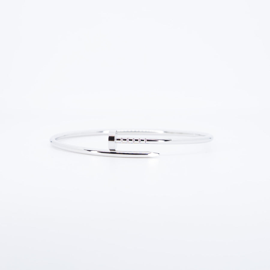 กำไลข้อมือ Cartier Juste Un Clou Bracelet, Small Model 18K White Gold Size 17# (Used) #vrcab 7511