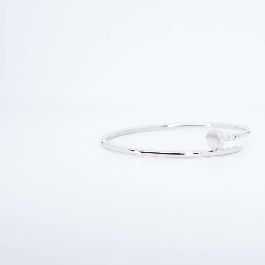 กำไลข้อมือ Cartier Juste Un Clou Bracelet, Small Model 18K White Gold Size 17# (Used) #vrcab 7511
