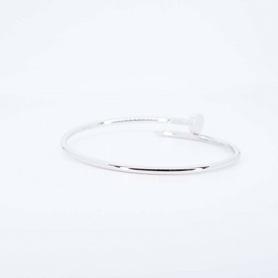 กำไลข้อมือ Cartier Juste Un Clou Bracelet, Small Model 18K White Gold Size 17# (Used) #vrcab 7511