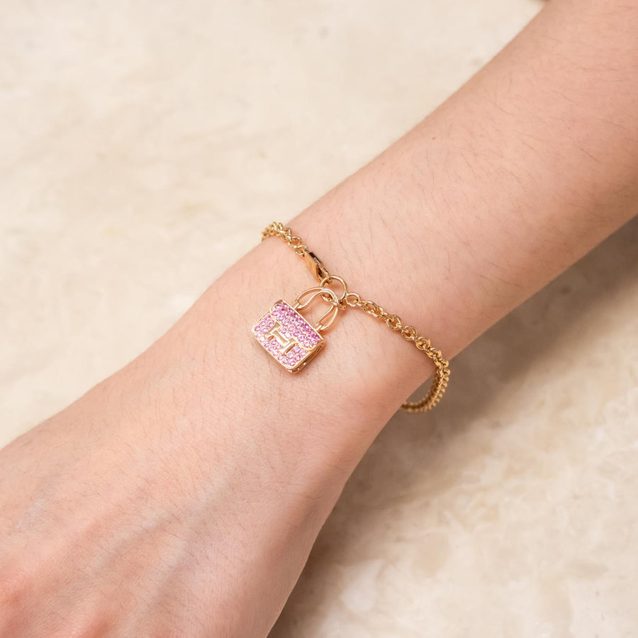 สร้อยข้อมือ Hermes Amulettes Constance bracelet 18K Rose Gold Size 16cm.# (Used) #vrhebimtHIT 7493