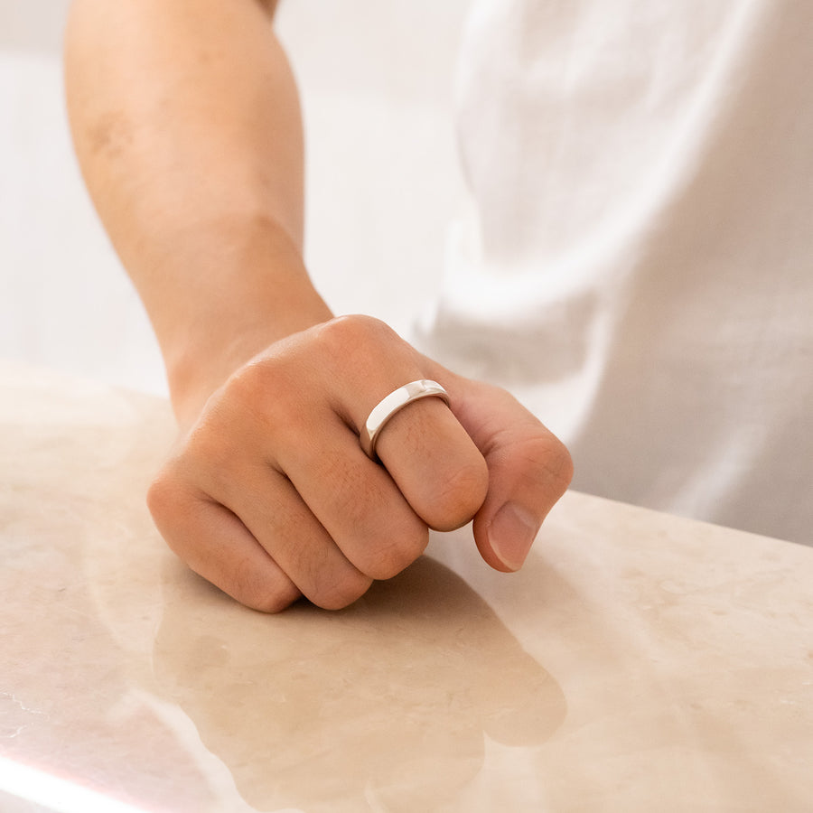 แหวน Tiffany & Co. Tiffany Forever, Wedding Band Ring in Platinum, 4 mm. Wide Platinum950 Size 65# (Used) #vrti 0986