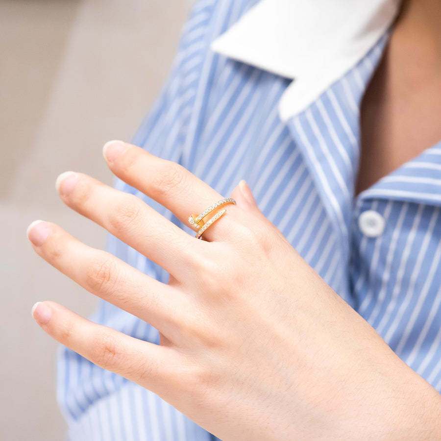 แหวน Cartier Juste un Clou ring, small model, diamonds 18K Yellow Gold Size 53# (Used) #vrcarimt 7487