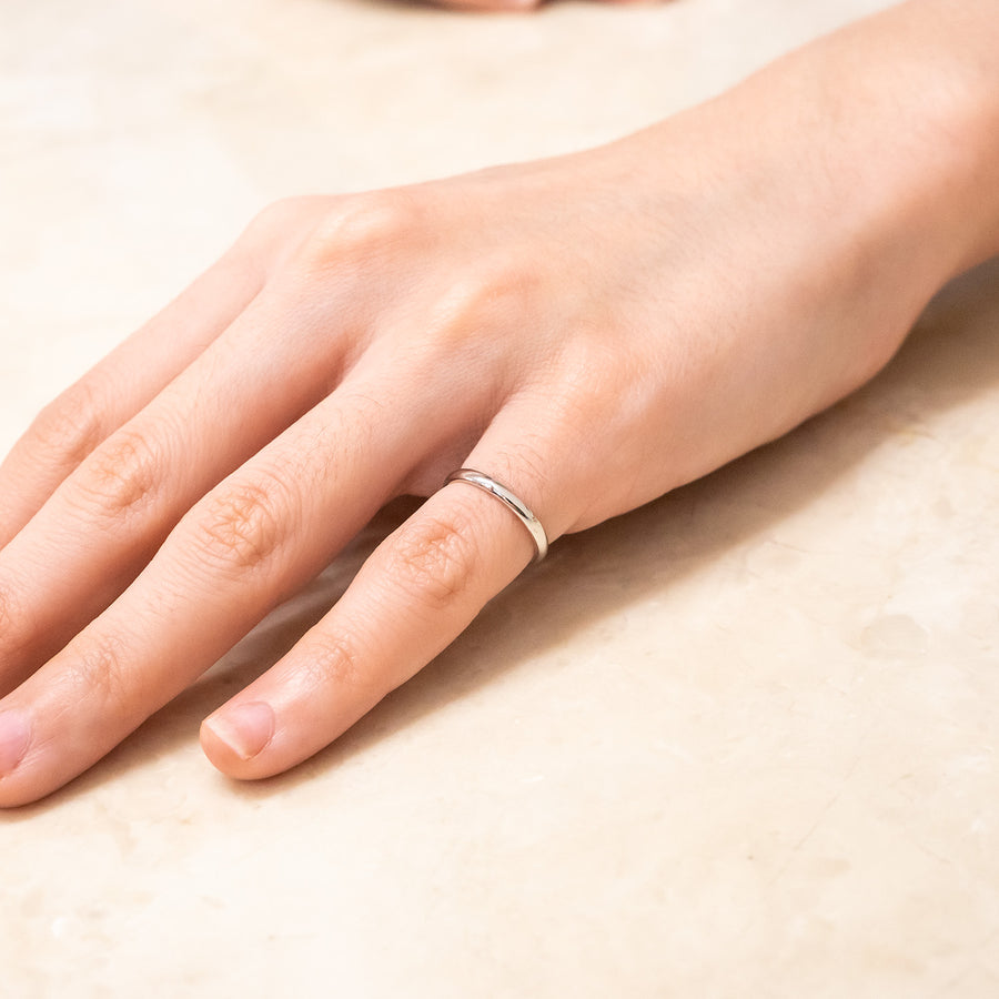 แหวน Tiffany & Co. Tiffany Forever, Wedding Band Ring in Platinum, 2.5 mm. Wide Platinum950 Size 44# (Used) #vrti 0985