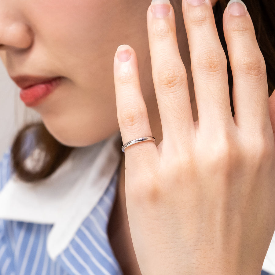 แหวน Tiffany & Co. Tiffany Forever, Wedding Band Ring in Platinum, 2.5 mm. Wide Platinum950 Size 44# (Used) #vrti 0985