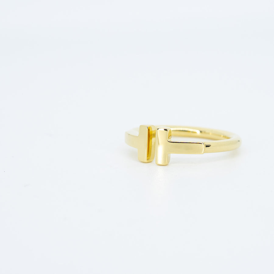 แหวน Tiffany & Co. Tiffany T Wire Ring 18K Yellow Gold Size 46# (Used) #vrtirimt 7509