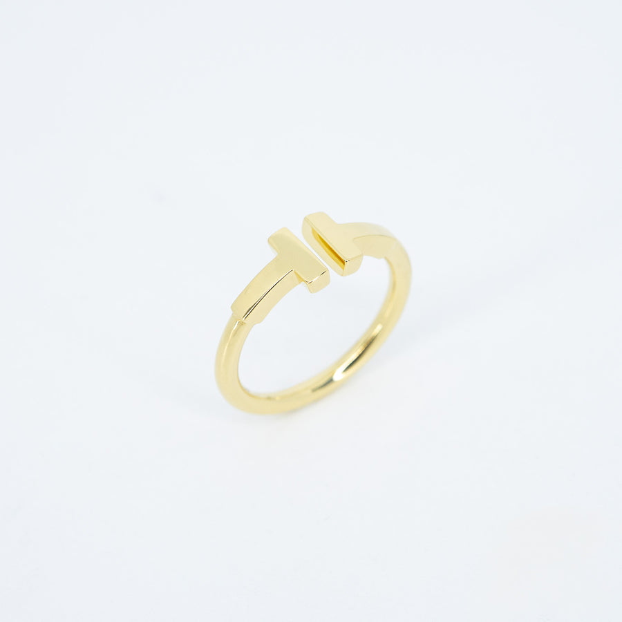 แหวน Tiffany & Co. Tiffany T Wire Ring 18K Yellow Gold Size 46# (Used) #vrtirimt 7509