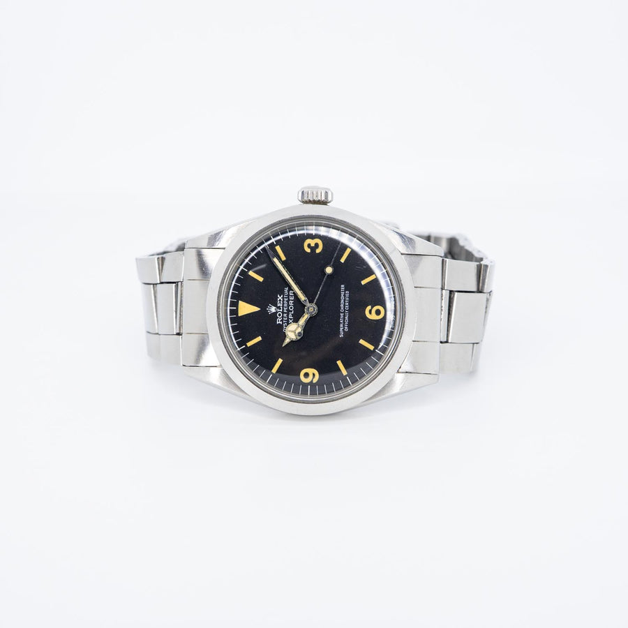 นาฬิกา Rolex Rolex ExplorerI Ref.1016 หน้าปัดสีดำ หลักชั่วโมงเฟด(พลายน้ำT<25) สายOysterแท้แบบม้วน Automatic Steel Size 36mm.# (Used) #vrro 1002