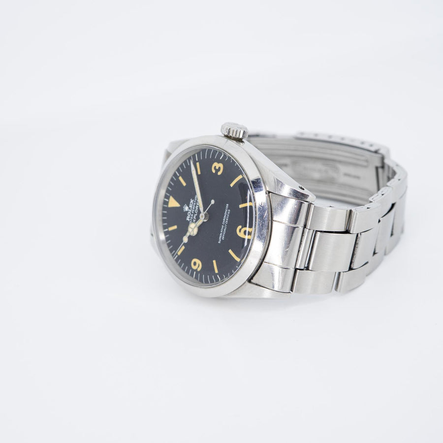 นาฬิกา Rolex Rolex ExplorerI Ref.1016 หน้าปัดสีดำ หลักชั่วโมงเฟด(พลายน้ำT<25) สายOysterแท้แบบม้วน Automatic Steel Size 36mm.# (Used) #vrro 1002