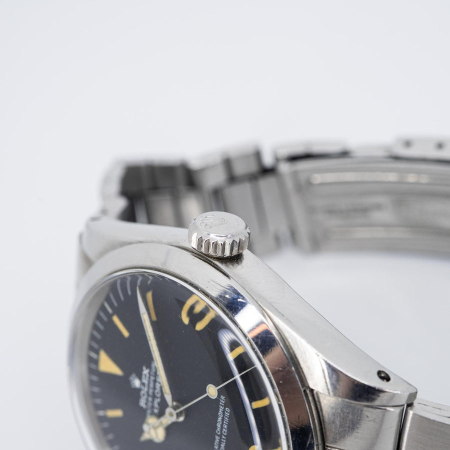 นาฬิกา Rolex Rolex ExplorerI Ref.1016 หน้าปัดสีดำ หลักชั่วโมงเฟด(พลายน้ำT<25) สายOysterแท้แบบม้วน Automatic Steel Size 36mm.# (Used) #vrro 1002