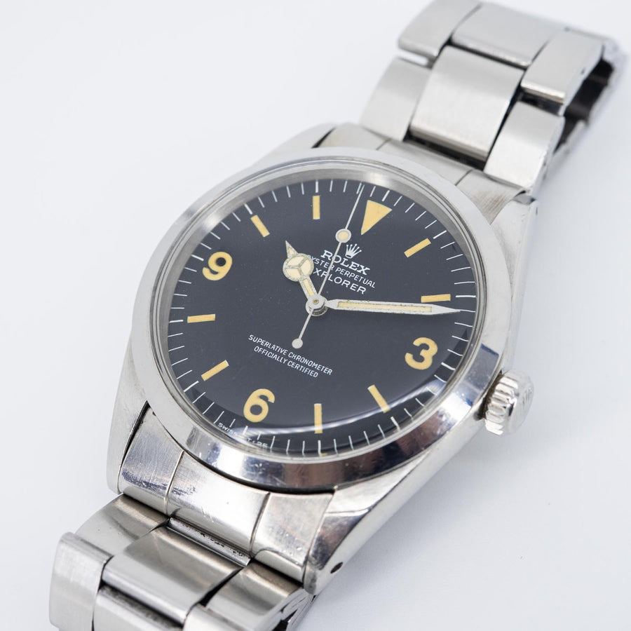 นาฬิกา Rolex Rolex ExplorerI Ref.1016 หน้าปัดสีดำ หลักชั่วโมงเฟด(พลายน้ำT<25) สายOysterแท้แบบม้วน Automatic Steel Size 36mm.# (Used) #vrro 1002