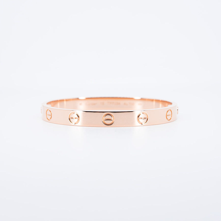 **Hold**กำไลข้อมือ Cartier Love Bracelet 18K Rose Gold Size 15# (Used) #vrcab 7519