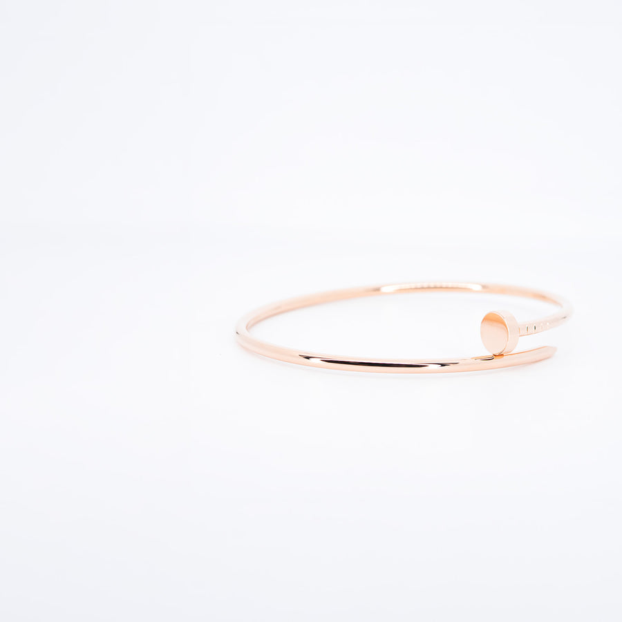 กำไลข้อมือ Cartier Juste Un Clou Bracelet, small model 18K Rose Gold Size 18# (Used) #vrcab 7525