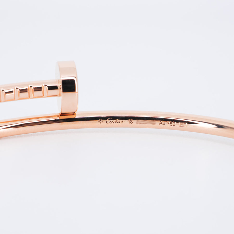 กำไลข้อมือ Cartier Juste Un Clou Bracelet, small model 18K Rose Gold Size 18# (Used) #vrcab 7525