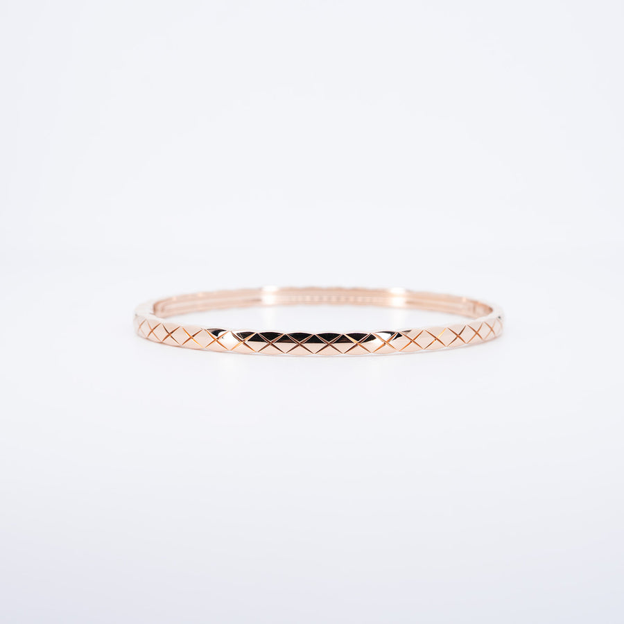 กำไลข้อมือ Chanel Coco Crush Bracelet with diamonds, Mini model Beige Gold Size M# (Used) #vrch 0993