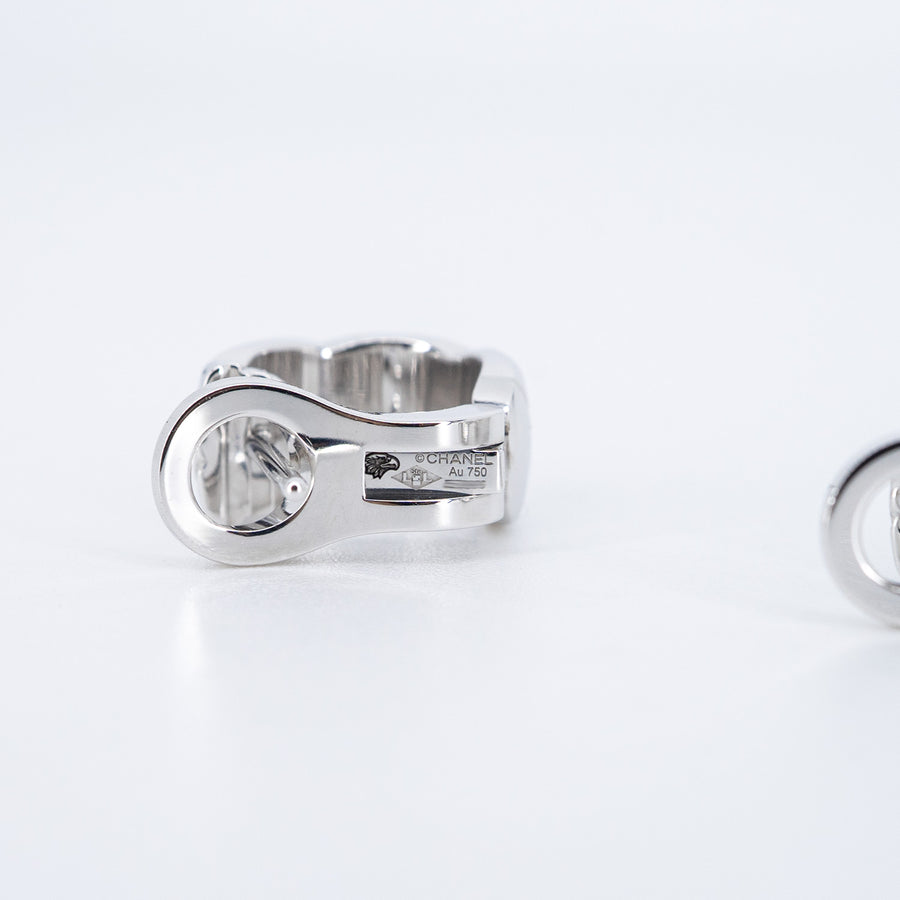 ต่างหู Chanel Coco Crush Earrings, Quilted motif, diamonds 18K White Gold (Used) #vrcheimt 7524