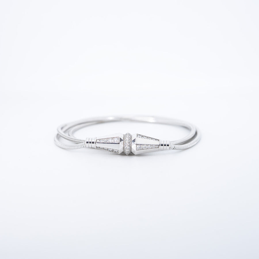 สร้อยข้อมือ/สร้อยคอ Boucheron Jack de Boucheron, triple wrap, Diamonds 18K White Gold Size 52cm.# (Used) #vrbonlHIT 7550