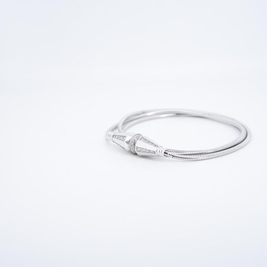 สร้อยข้อมือ/สร้อยคอ Boucheron Jack de Boucheron, triple wrap, Diamonds 18K White Gold Size 52cm.# (Used) #vrbonlHIT 7550