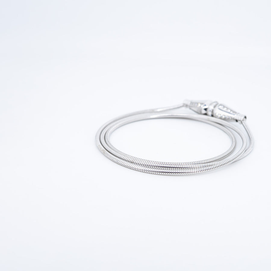 สร้อยข้อมือ/สร้อยคอ Boucheron Jack de Boucheron, triple wrap, Diamonds 18K White Gold Size 52cm.# (Used) #vrbonlHIT 7550